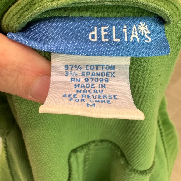 DELIA'S Vintage Bright Green Corduroy Jacket Size Medium VGUC - Picture 4 of 4